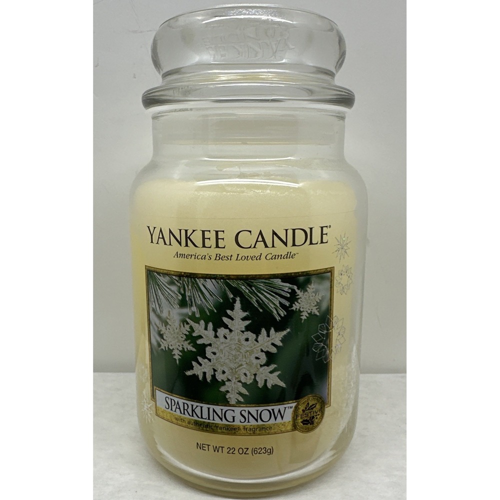 Yankee Candle SPARKLING SNOW 22oz Large Jar Winter Christmas Pine Mint